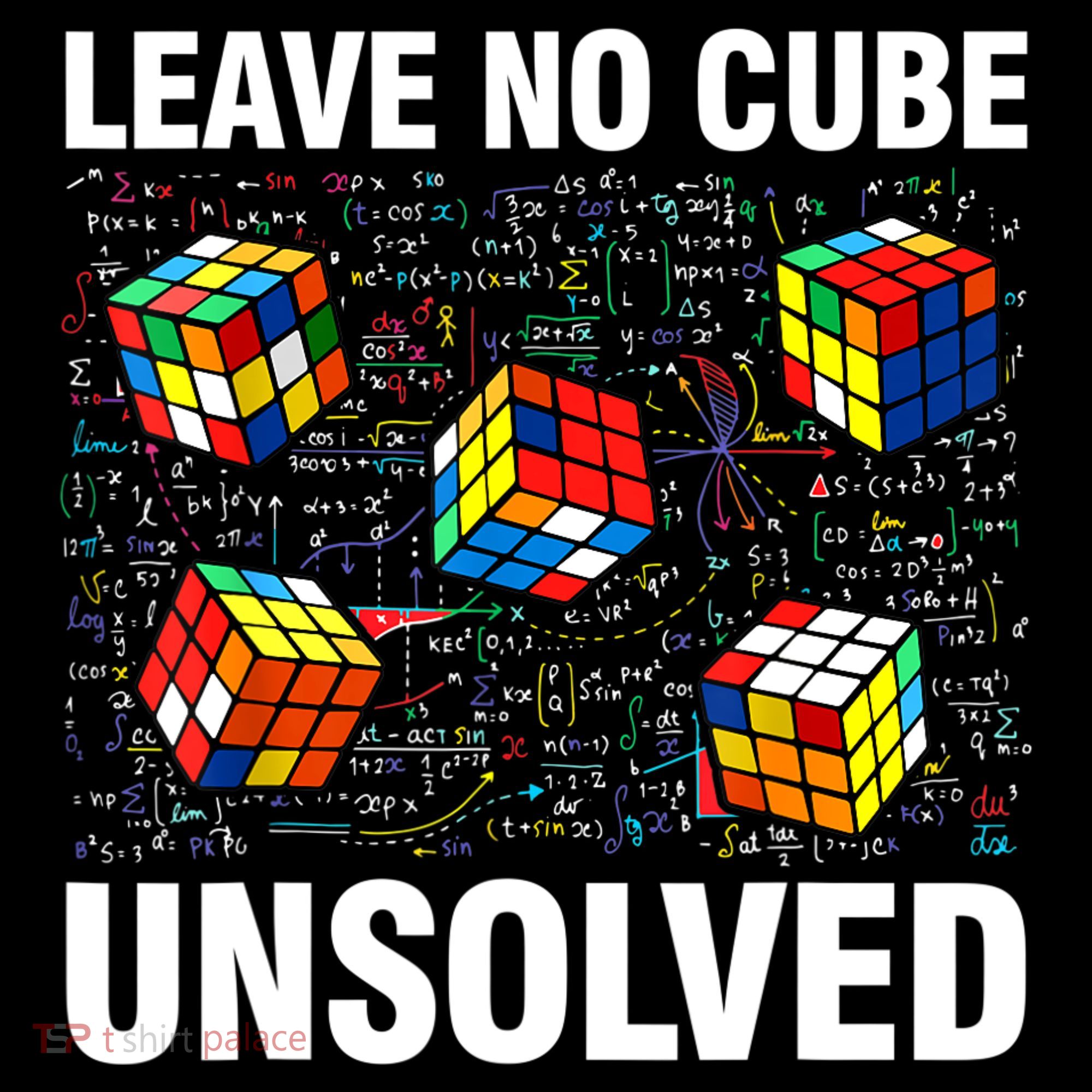 Leave No Cube Unsolved Funny Speed Cubing Math Bucket Hat