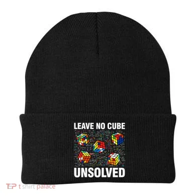 Leave No Cube Unsolved Funny Speed Cubing Math Beanie