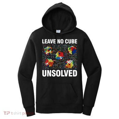 Leave No Cube Unsolved Funny Speed Cubing Math Women's Hoodie