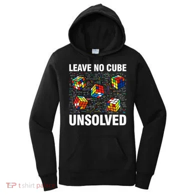 Leave No Cube Unsolved Funny Speed Cubing Math Women's Hoodie
