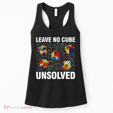 Leave No Cube Unsolved Funny Speed Cubing Math Women's Tank Top
