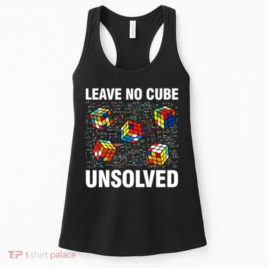 Leave No Cube Unsolved Funny Speed Cubing Math Women's Tank Top
