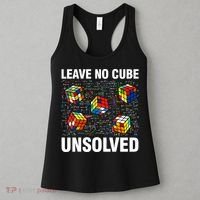 Leave No Cube Unsolved Funny Speed Cubing Math Women's Tank Top thumb 3
