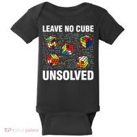 Leave No Cube Unsolved Funny Speed Cubing Math Baby Bodysuit thumb 0