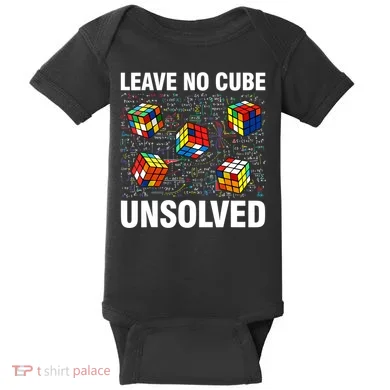 Leave No Cube Unsolved Funny Speed Cubing Math Baby Bodysuit
