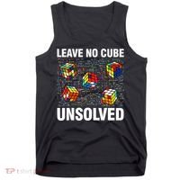 Leave No Cube Unsolved Funny Speed Cubing Math Tank Top thumb 0