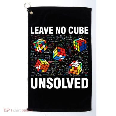 Leave No Cube Unsolved Funny Speed Cubing Math Golf Towel