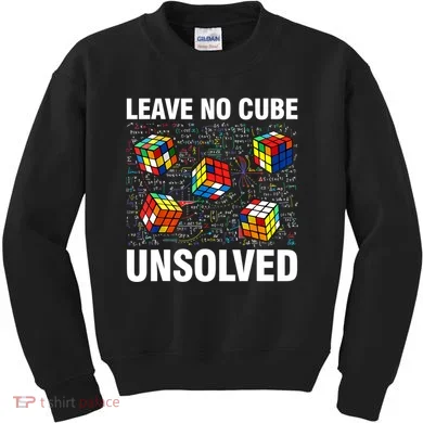 Leave No Cube Unsolved Funny Speed Cubing Math Kids Sweatshirt