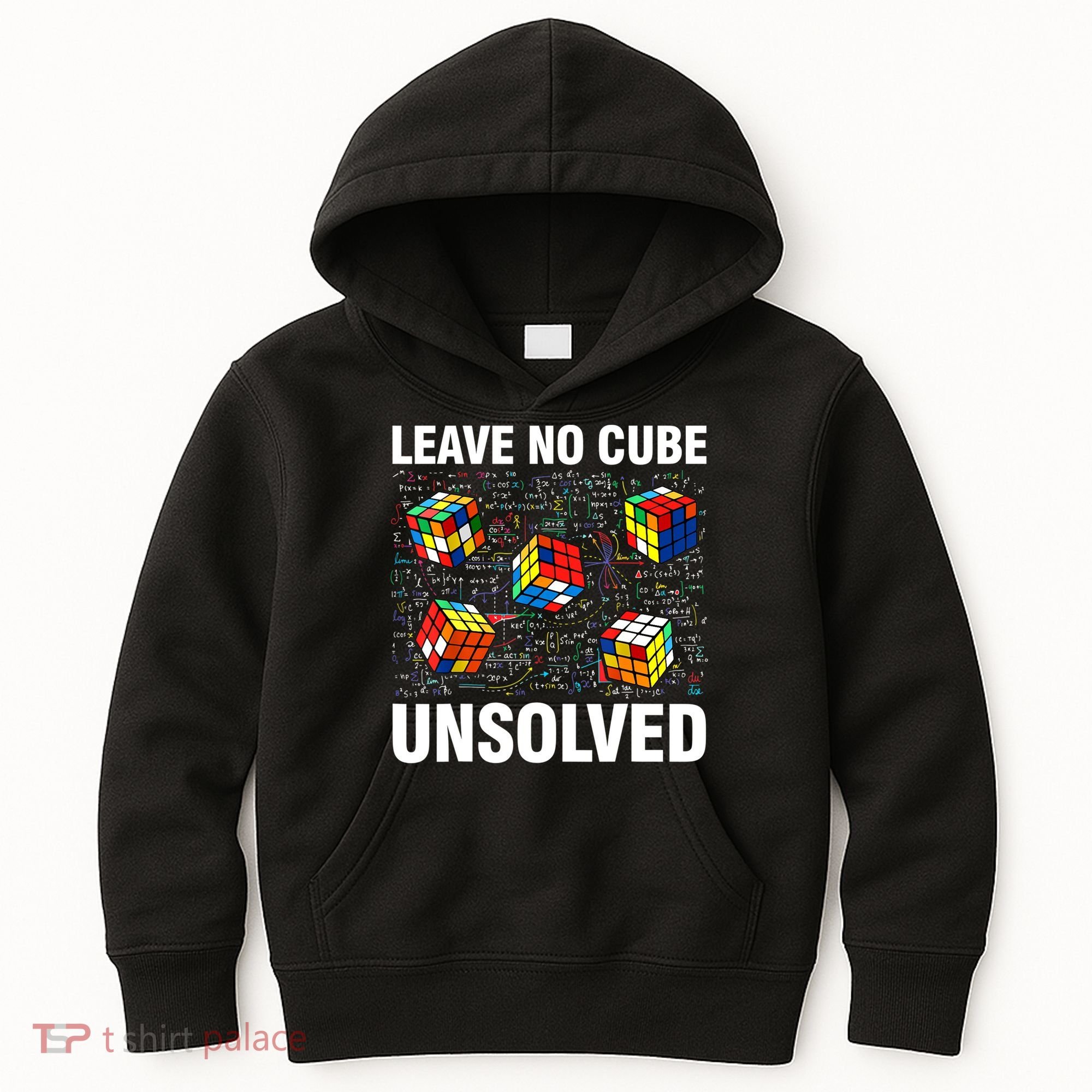 Leave No Cube Unsolved Funny Speed Cubing Math Kids Hoodie