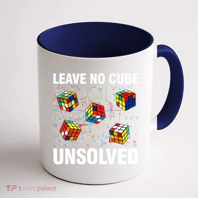Leave No Cube Unsolved Funny Speed Cubing Math Coffee Mug back