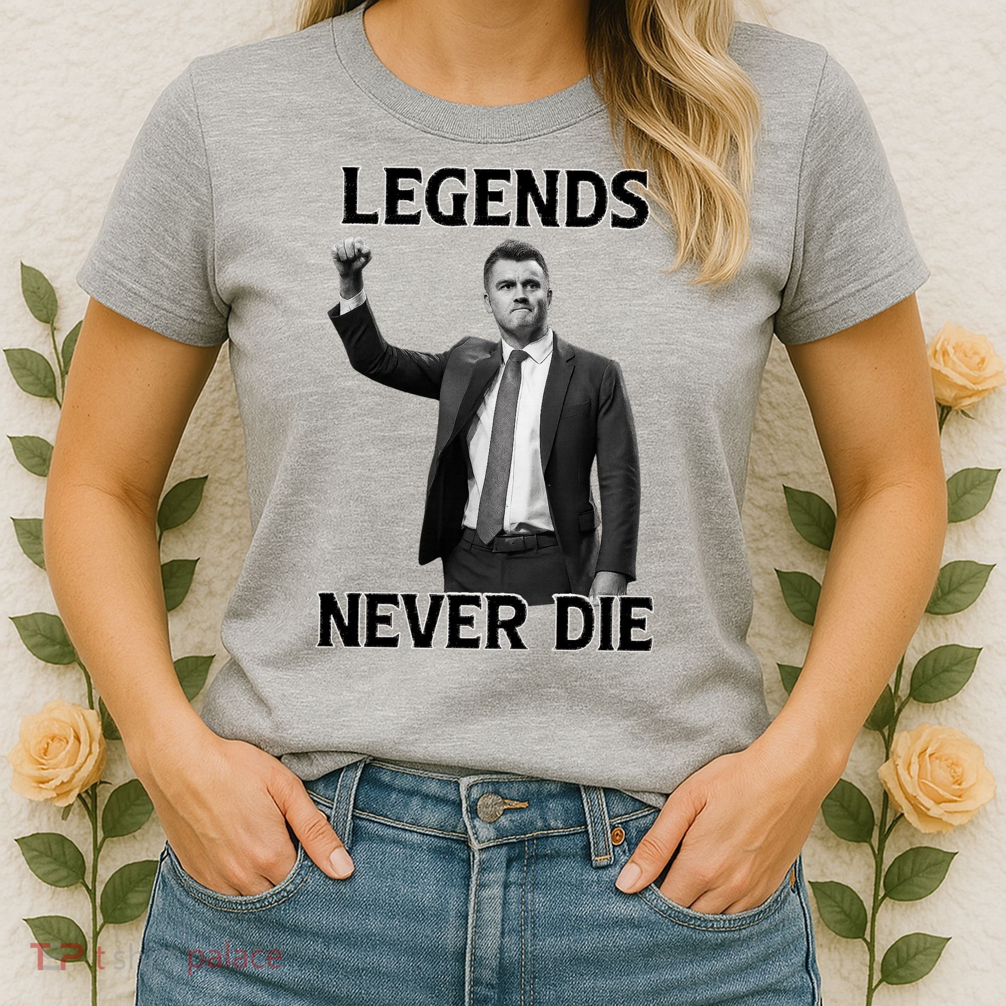 Legends Never Die Charlie Kirk Memorial Tribute Women's T-Shirt