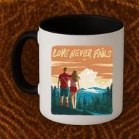 Love Never Fails Sunset Couple Coffee Mug thumb 2