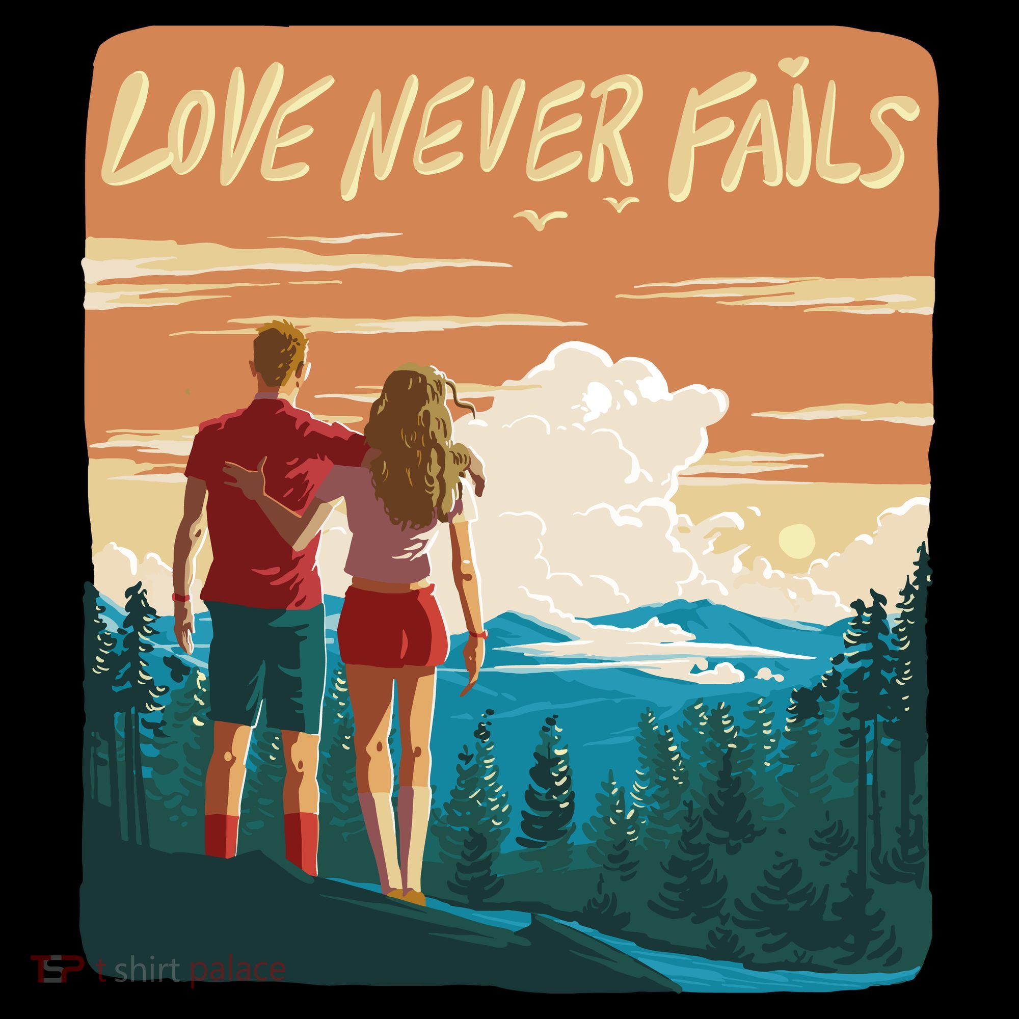 Love Never Fails Sunset Couple Women's Hoodie