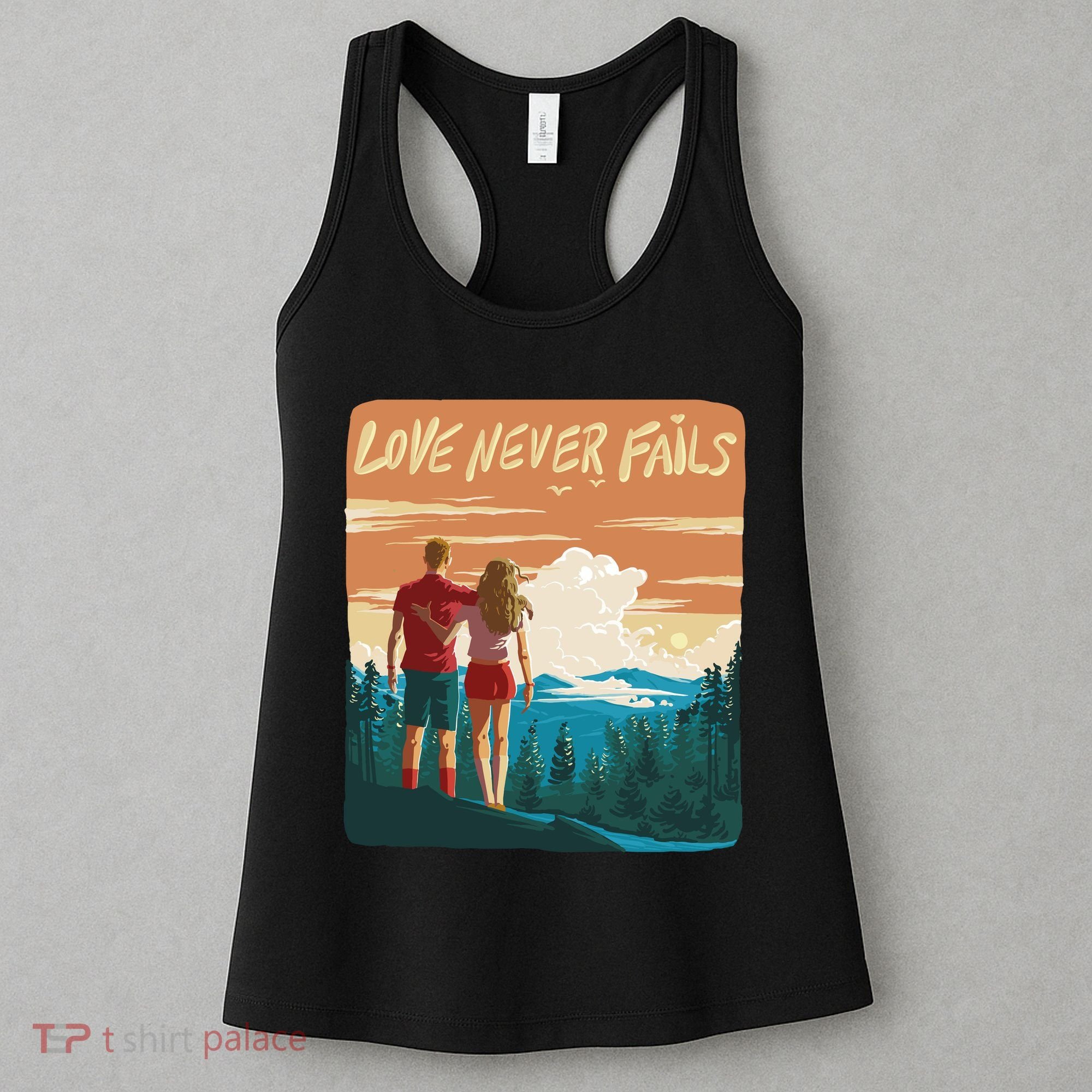 Love Never Fails Sunset Couple Women's Tank Top