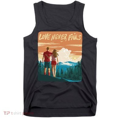 Love Never Fails Sunset Couple Tank Top