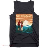 Love Never Fails Sunset Couple Tank Top thumb 0
