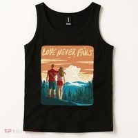 Love Never Fails Sunset Couple Tank Top thumb 2