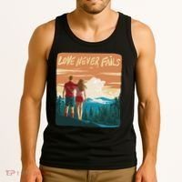 Love Never Fails Sunset Couple Tank Top thumb 3