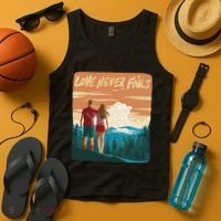 Love Never Fails Sunset Couple Tank Top thumb 4