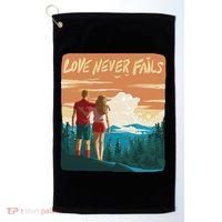 Love Never Fails Sunset Couple Golf Towel thumb 0