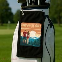 Love Never Fails Sunset Couple Golf Towel thumb 2