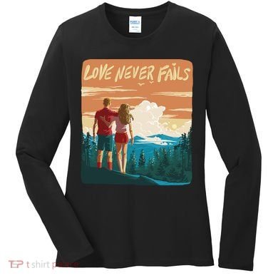 Love Never Fails Sunset Couple Women's Long Sleeve Shirt