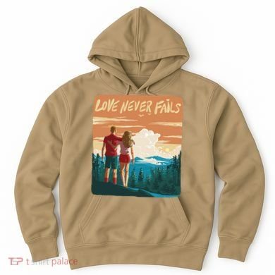 Love Never Fails Sunset Couple Hoodie
