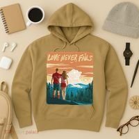 Love Never Fails Sunset Couple Hoodie thumb 3