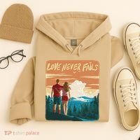 Love Never Fails Sunset Couple Hoodie thumb 4