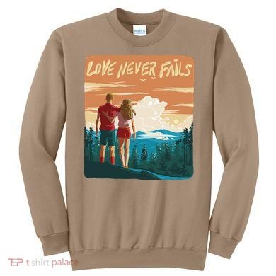 Love Never Fails Sunset Couple Sweatshirt