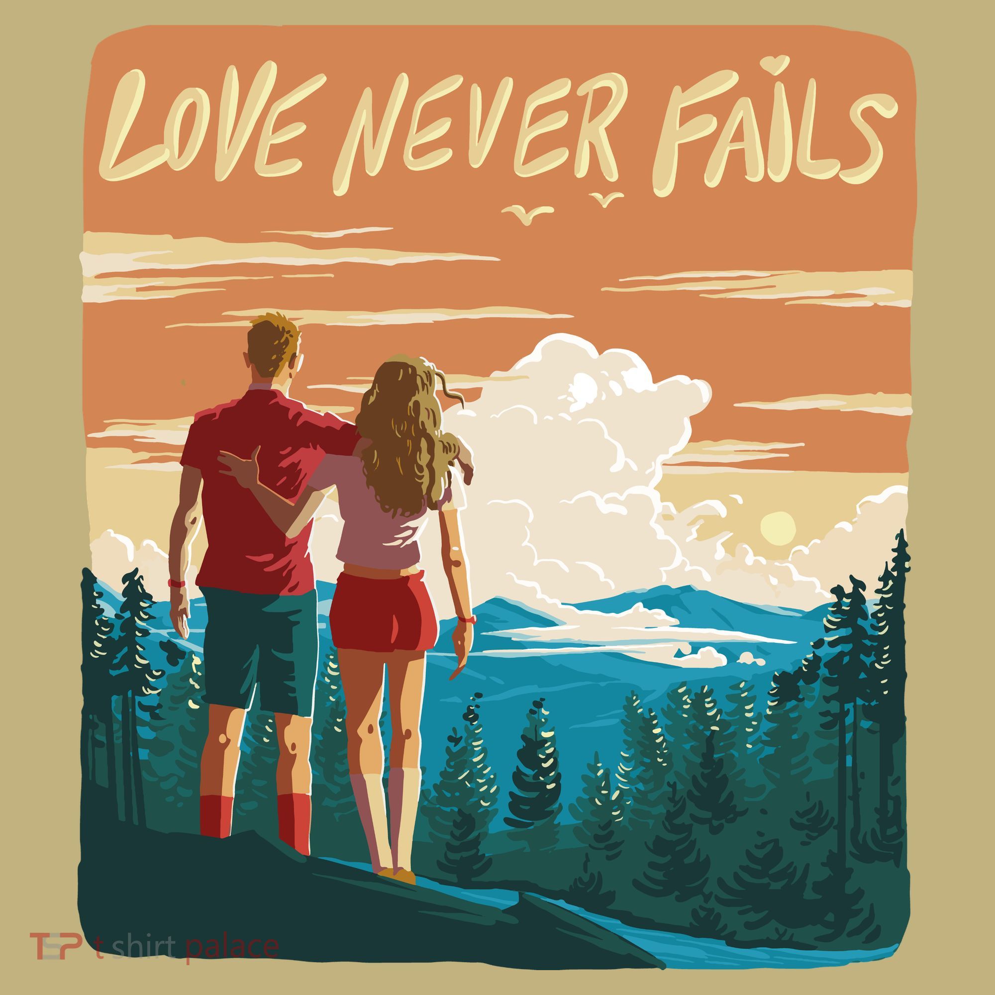 Love Never Fails Sunset Couple Sweatshirt