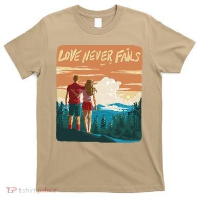 Love Never Fails Sunset Couple T-Shirt