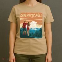 Love Never Fails Sunset Couple T-Shirt thumb 4