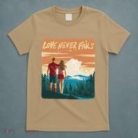 Love Never Fails Sunset Couple T-Shirt thumb 5