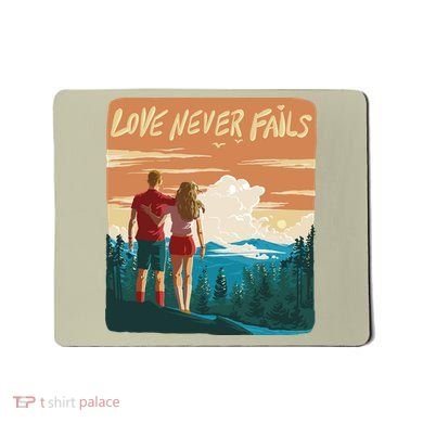 Love Never Fails Sunset Couple Mousepad