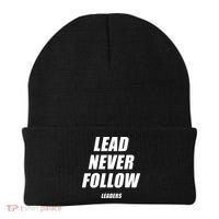 Lead Never Follow Leaders Popular Trending Quote Beanie thumb 0
