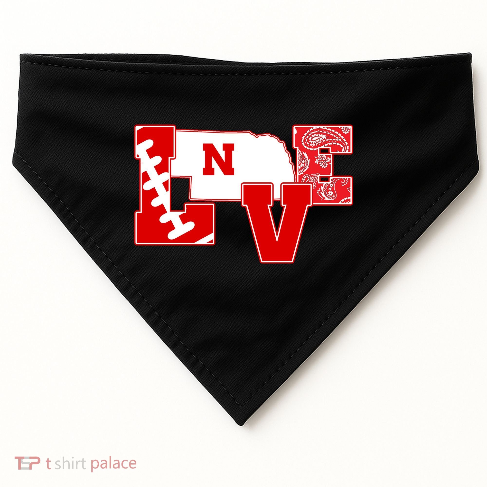 Love Nebraska Football USA-Made Doggie Bandana
