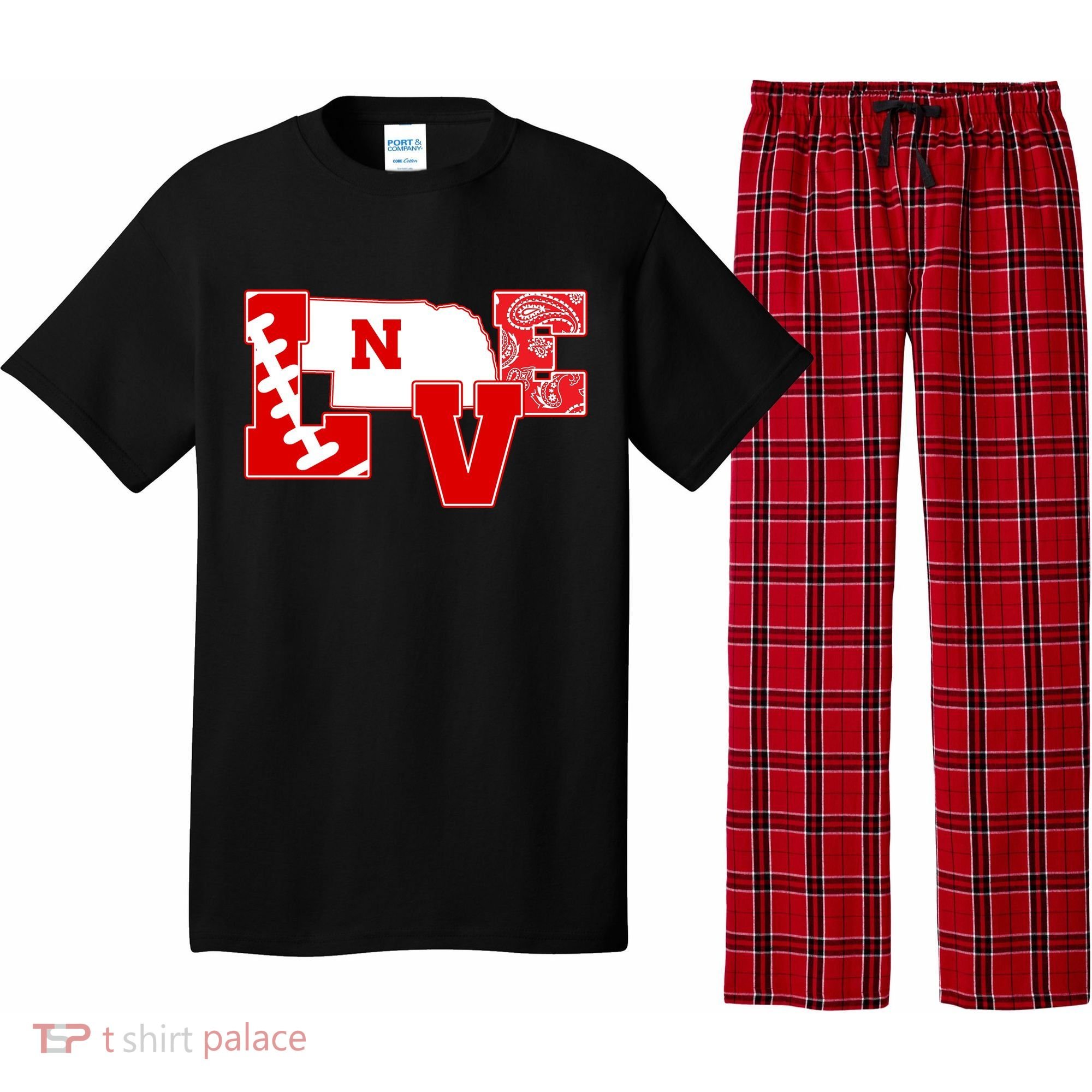 Love Nebraska Football Pajama Set