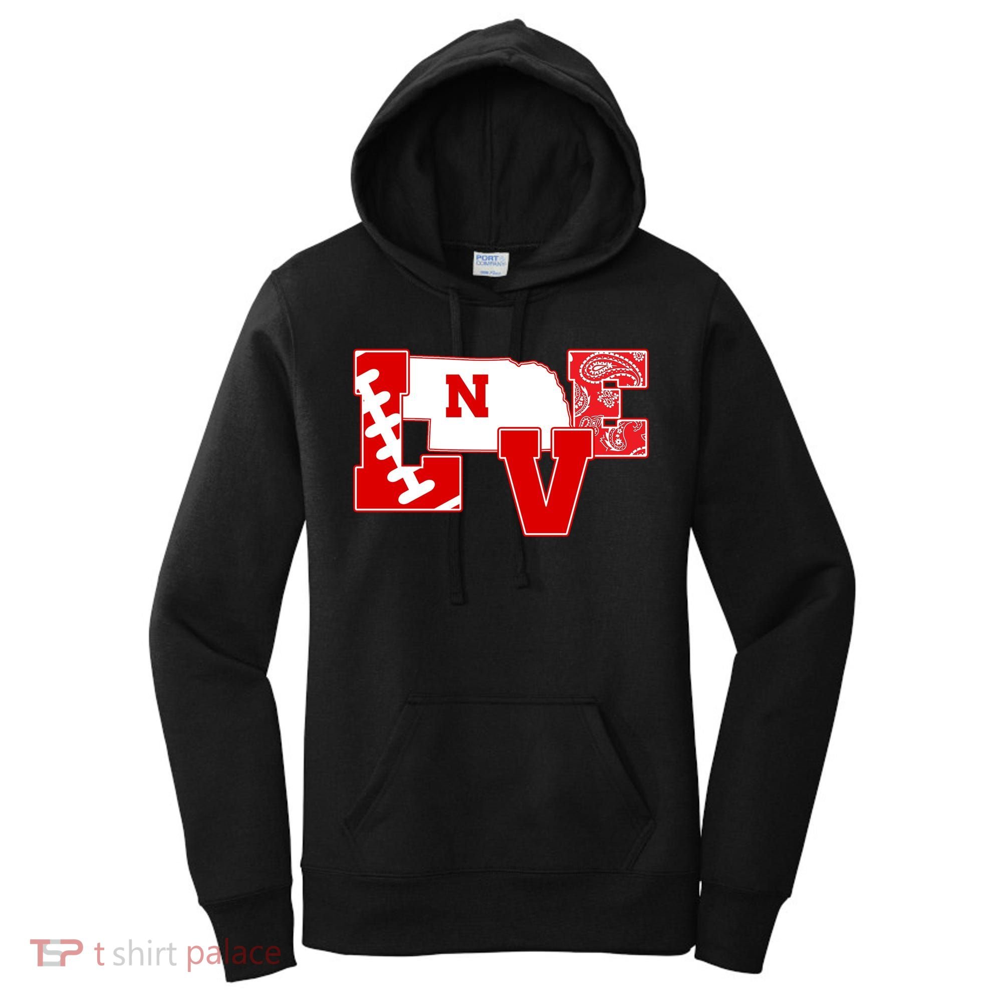 Love Nebraska Football Women's Hoodie