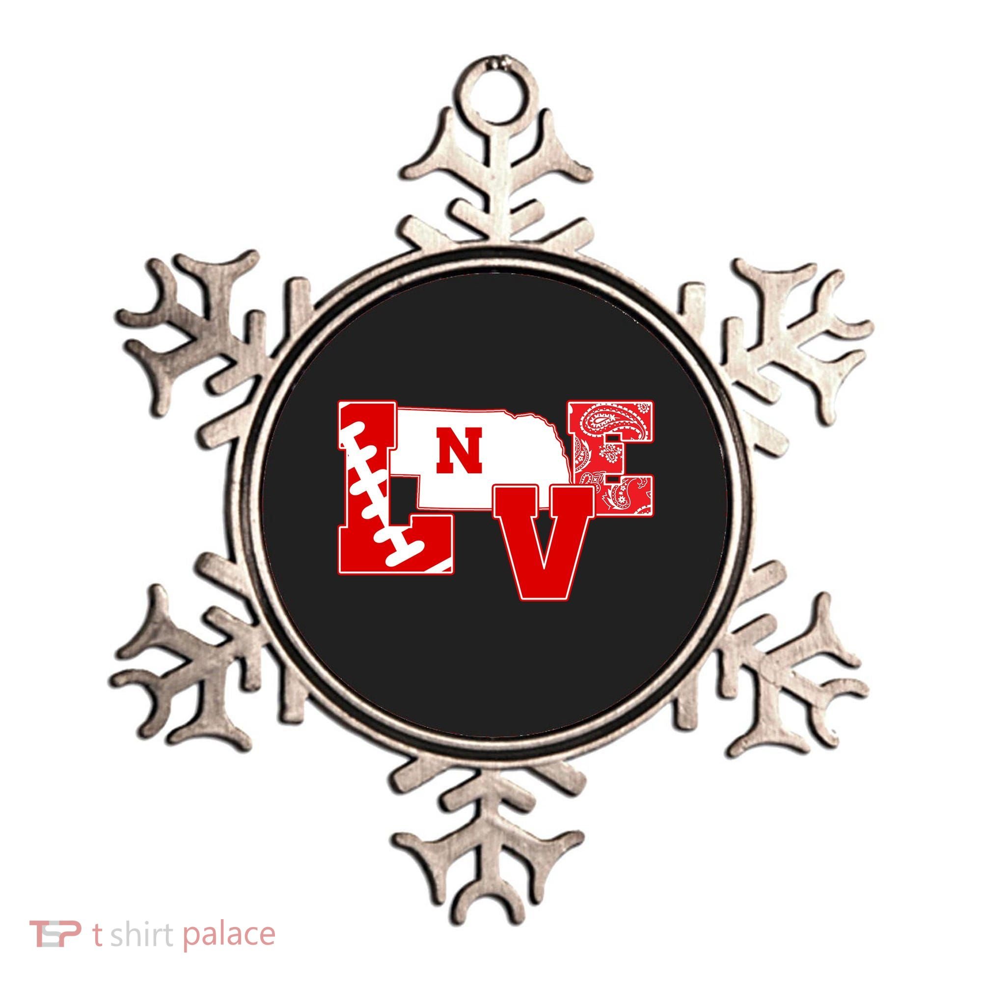 Love Nebraska Football Ornament