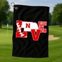 Love Nebraska Football Golf Towel thumb 1