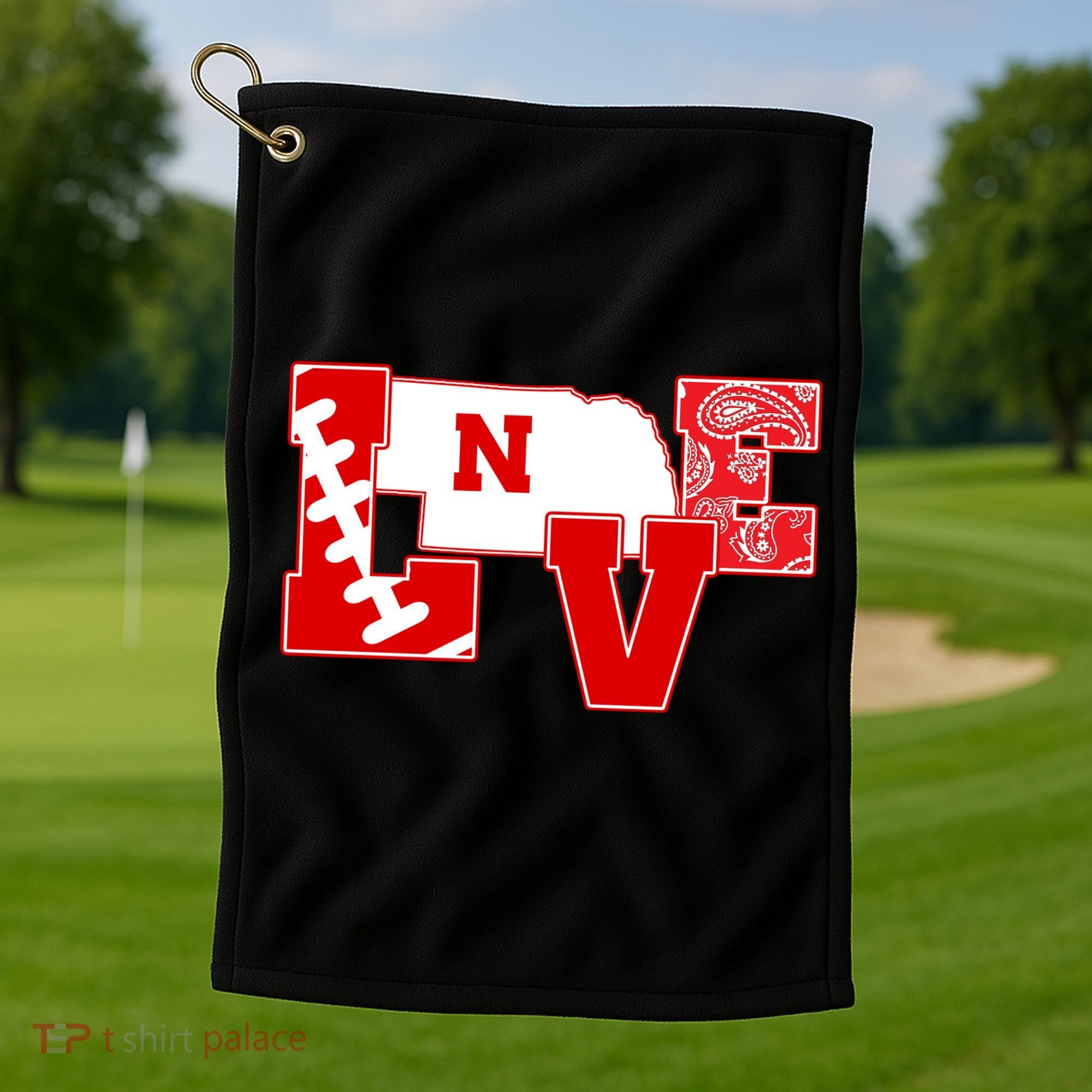 Love Nebraska Football Golf Towel