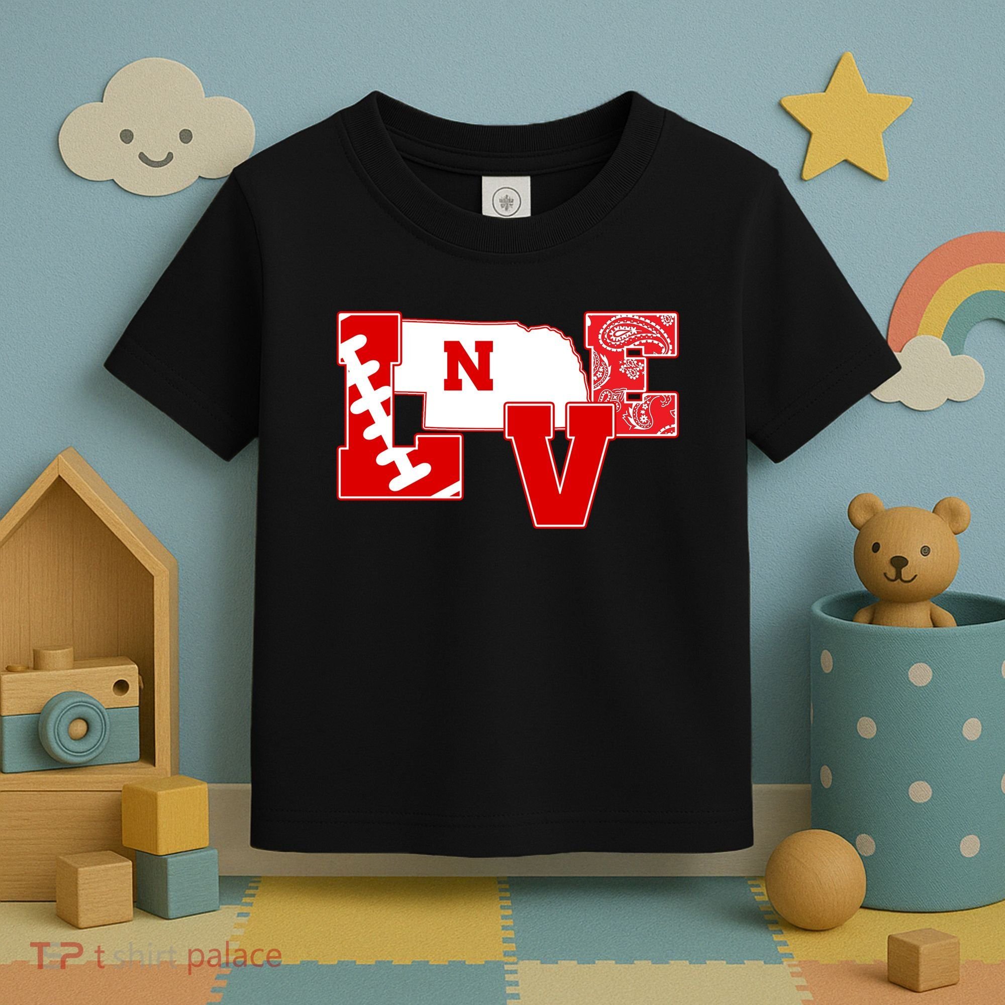 Love Nebraska Football Toddler T-Shirt