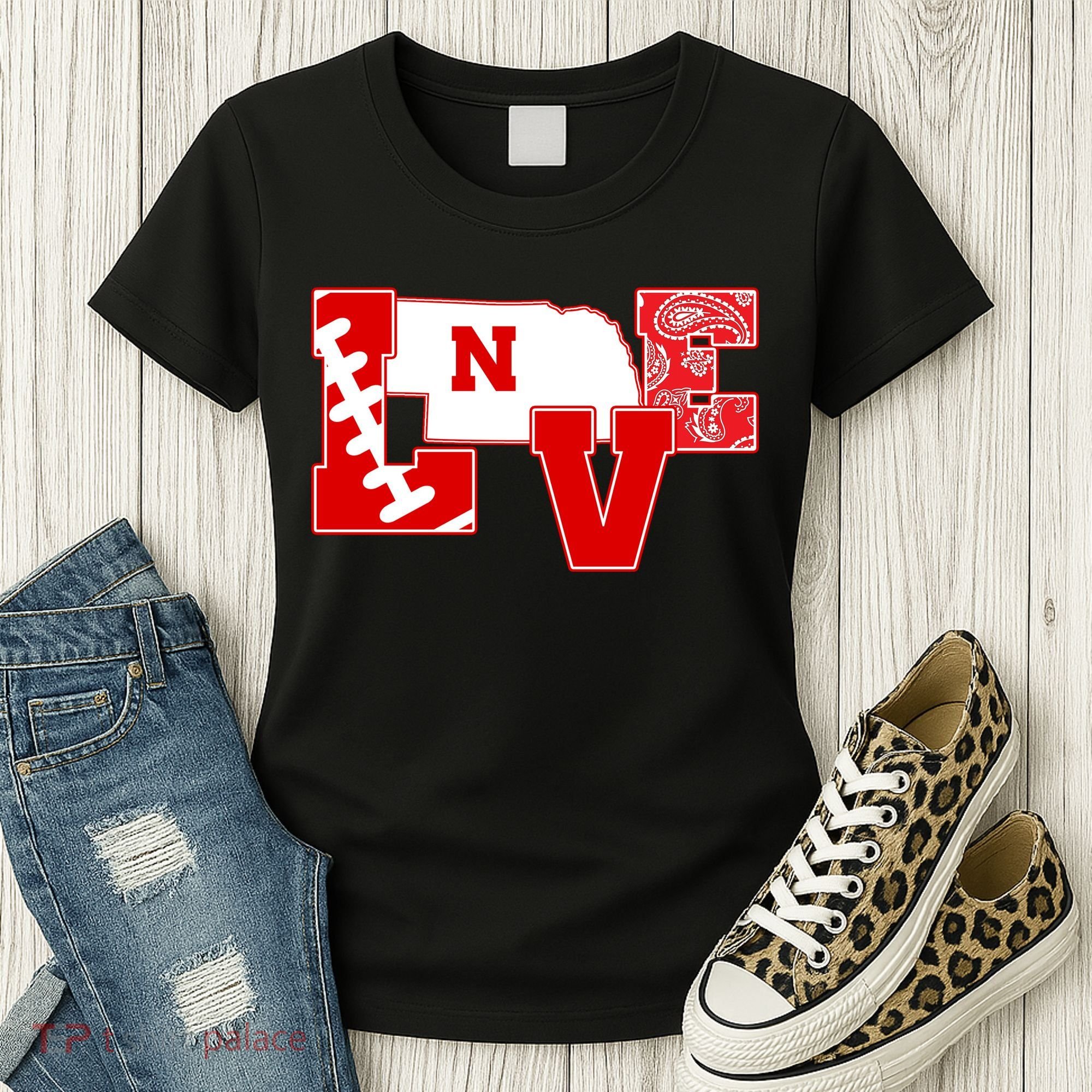 Love Nebraska Football Women's T-Shirt