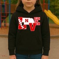 Love Nebraska Football Kids Hoodie thumb 3