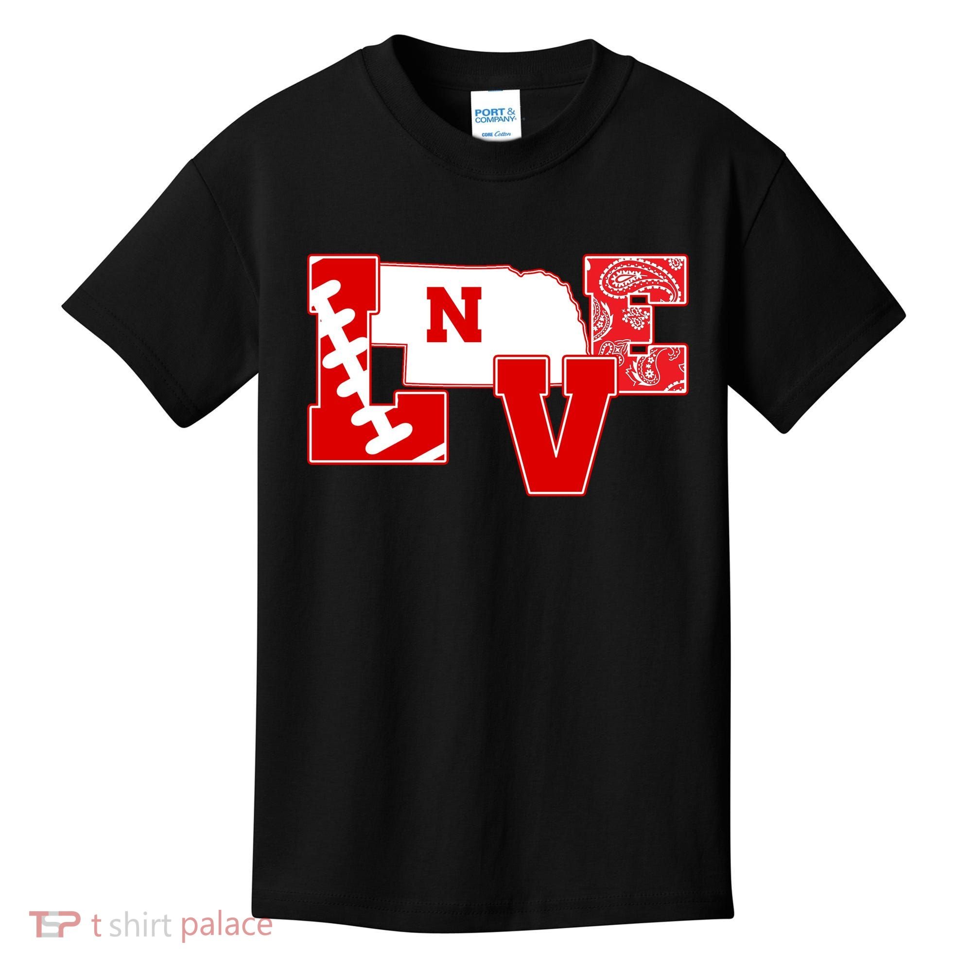 Love Nebraska Football Kids T-Shirt