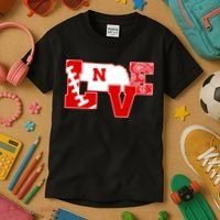 Love Nebraska Football Kids T-Shirt thumb 3