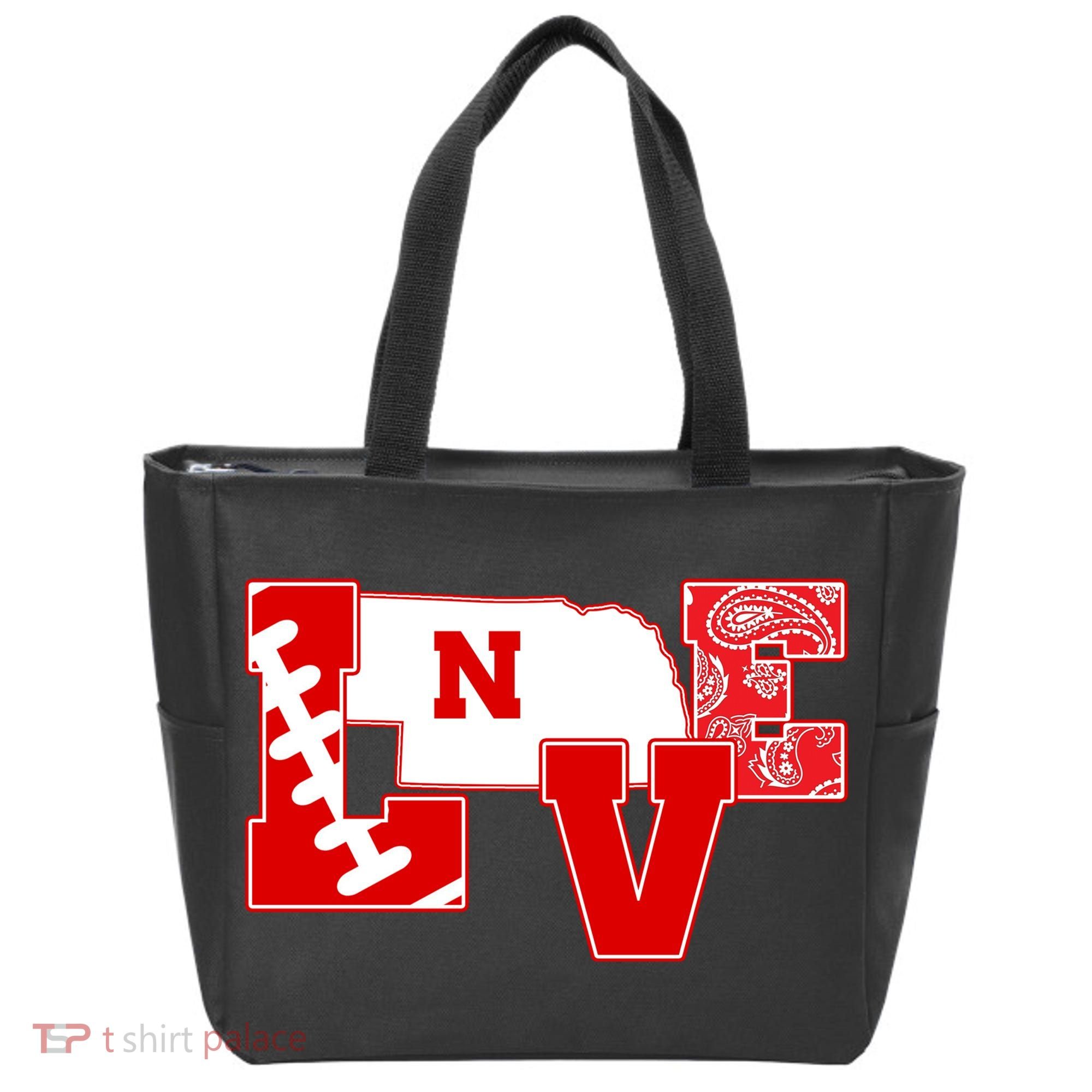Love Nebraska Football Tote Bag