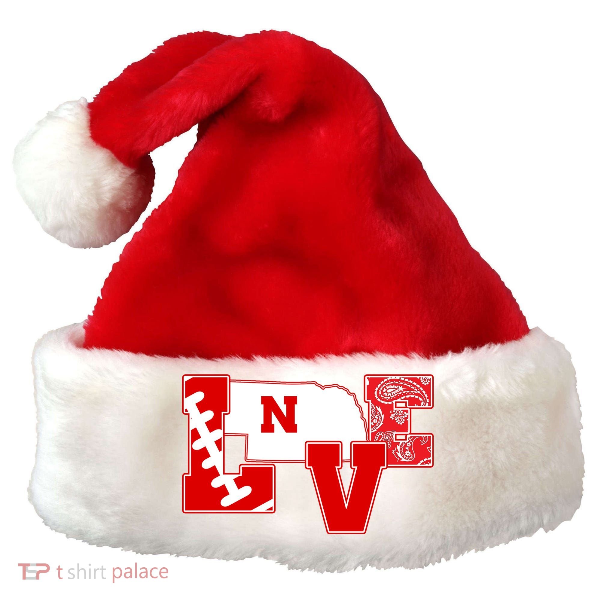 Love Nebraska Football Santa Hat