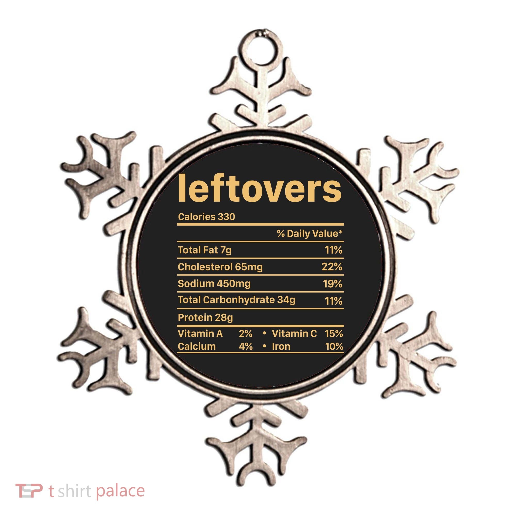 Leftovers Nutrition Facts Funny Thanksgiving Christmas Food Ornament